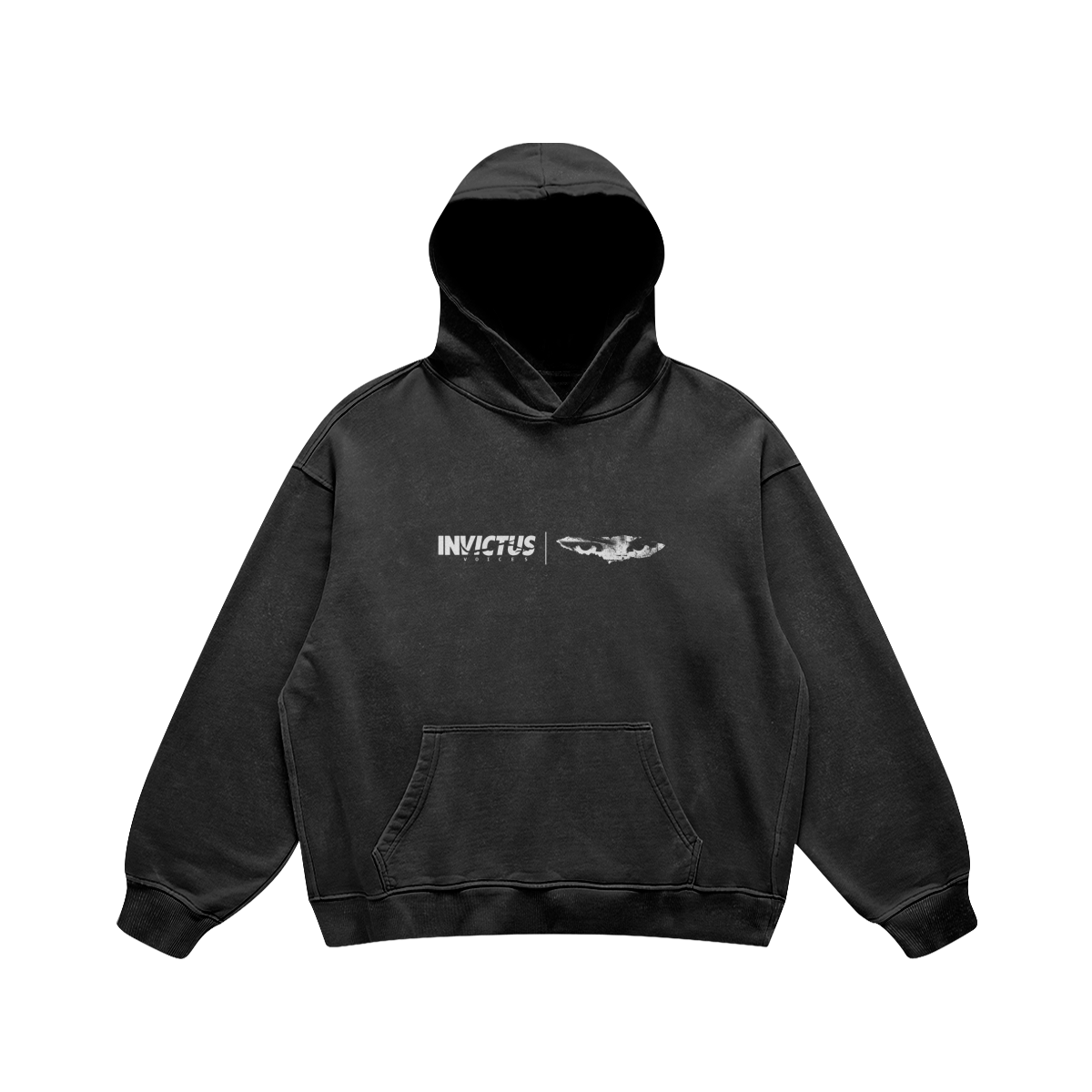 OVERSIZED FALLEN ANGEL HOODIE - BLACK