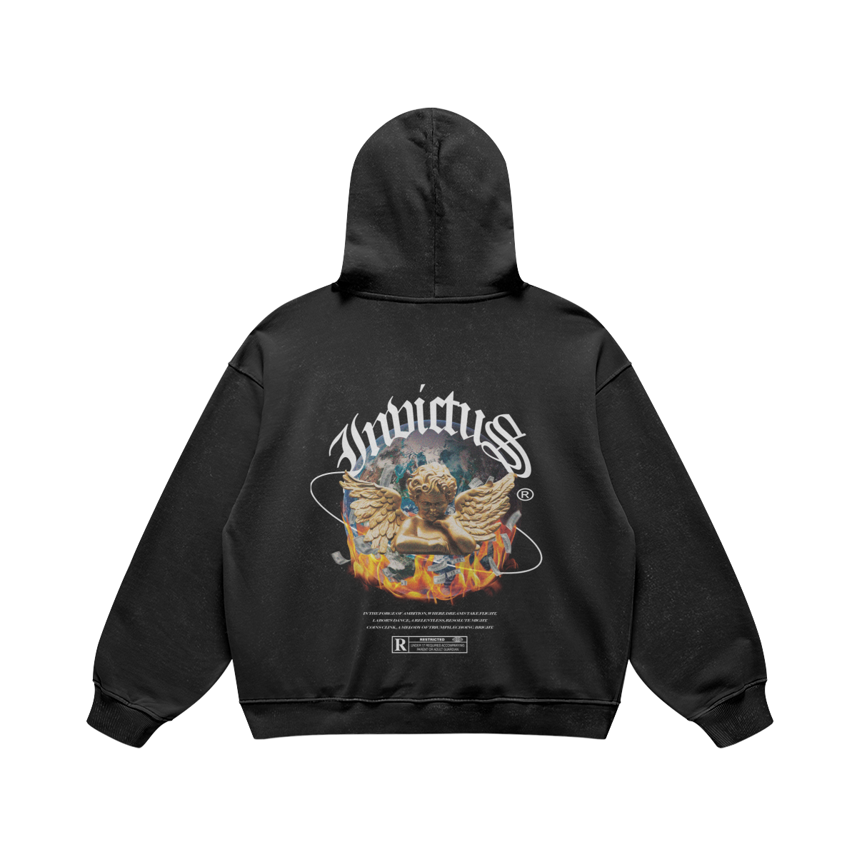 Oversized Conquer Hoodie - BLACK